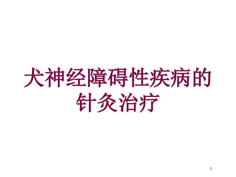 犬神经障碍性疾病的针灸治疗培训ppt课件_第1页