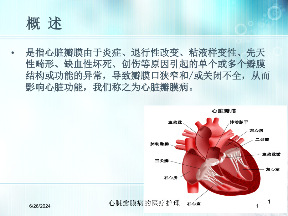 心脏瓣膜病的医疗护理ppt课件_第1页