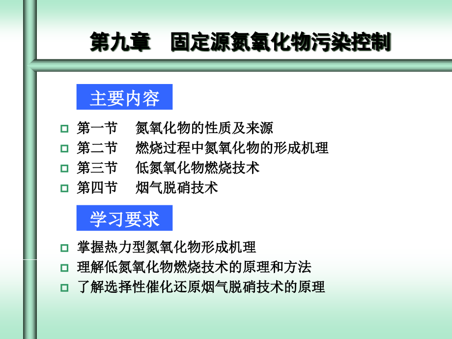 第九章氮氧化物控制课件_第1页