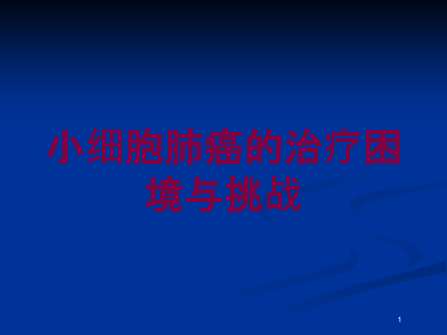 小细胞肺癌的治疗困境与挑战培训ppt课件_第1页