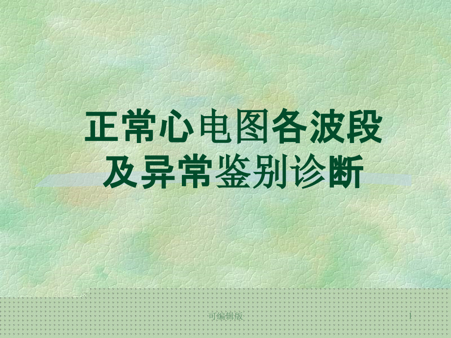 正常心电图各波段及异常鉴别诊断课件_第1页