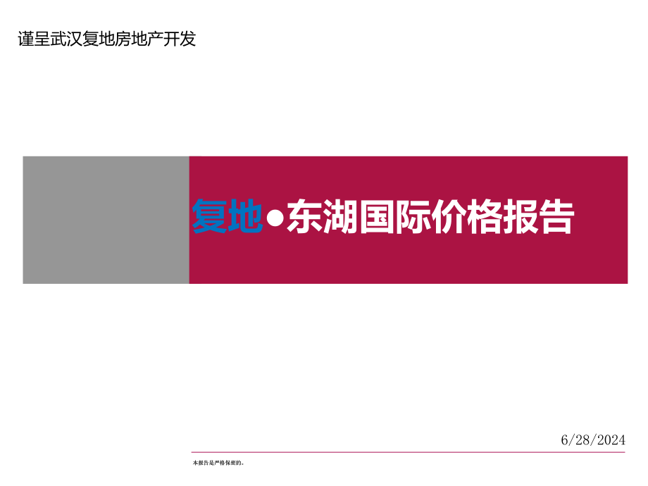 武汉复地东湖国际项目价格报告_第1页