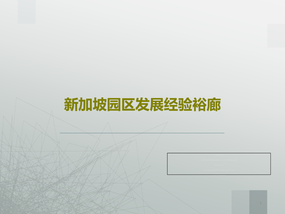 新加坡园区发展经验裕廊课件_第1页