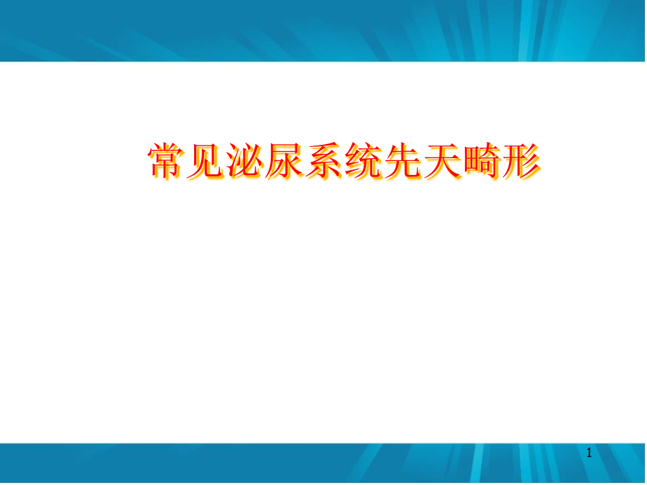 常见泌尿系统先天畸形医学课件_第1页