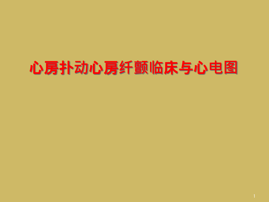 心房扑动心房纤颤临床与心电图课件_第1页