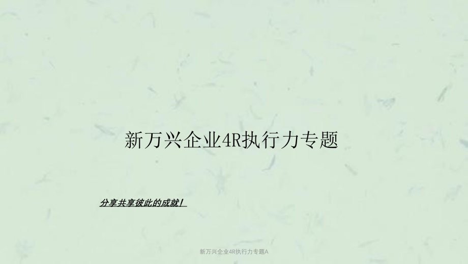 新万兴企业4R执行力专题A课件_第1页