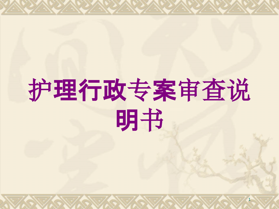 护理行政专案审查说明书培训ppt课件_第1页