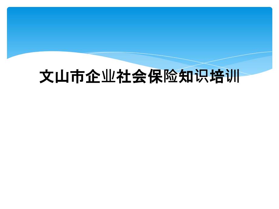 文山市企业社会保险知识培训课件_第1页