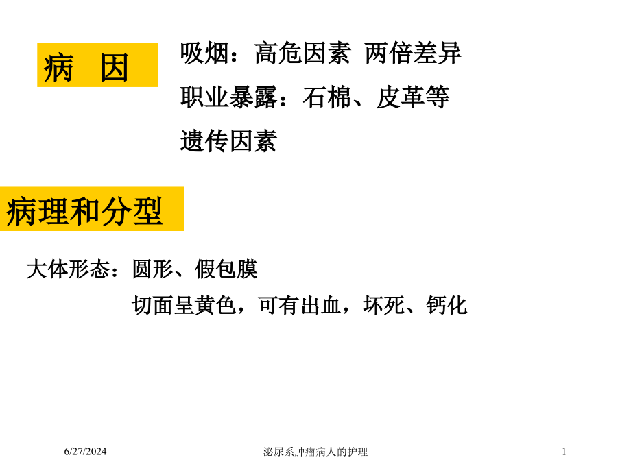 泌尿系肿瘤病人的护理培训ppt课件_第1页