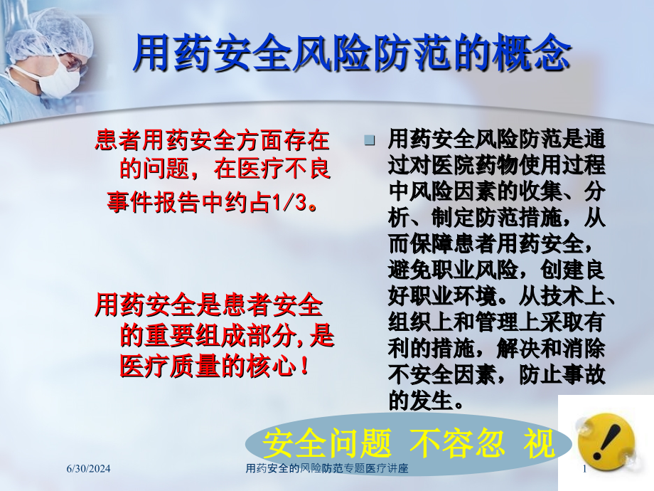 用药安全的风险防范专题医疗讲座培训ppt课件_第1页