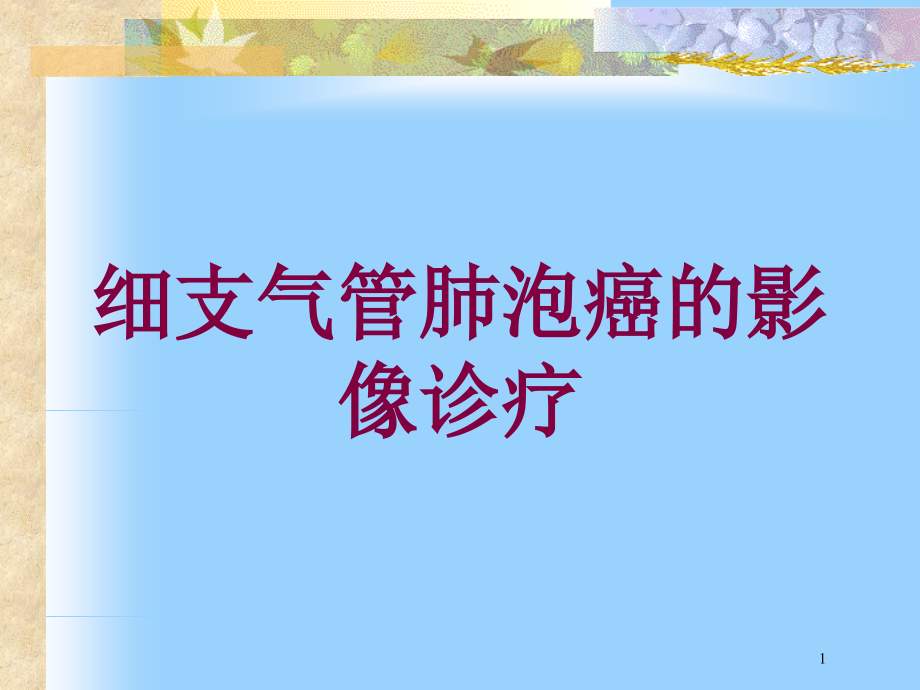 细支气管肺泡癌的影像诊疗培训ppt课件_第1页