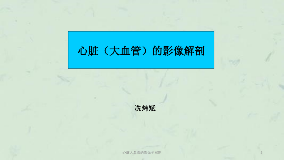 心脏大血管的影像学解剖ppt课件_第1页