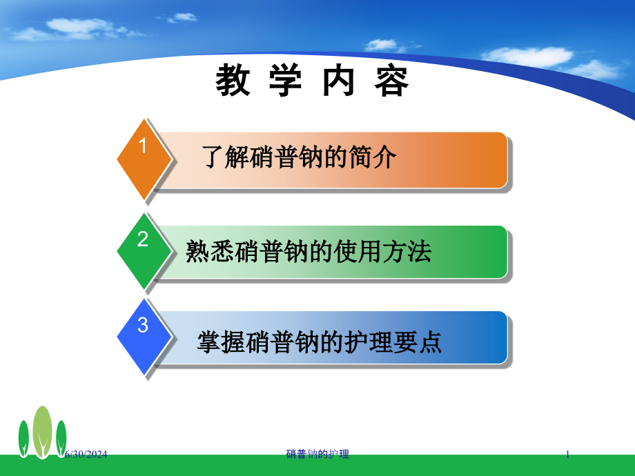 硝普钠的护理培训ppt课件_第1页