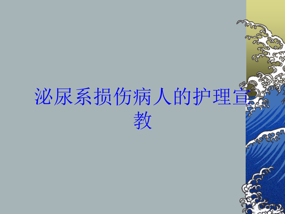 泌尿系损伤病人的护理宣教培训ppt课件_第1页