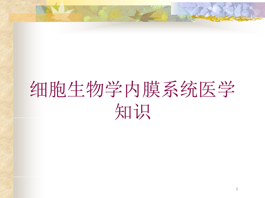 细胞生物学内膜系统医学知识培训ppt课件_第1页