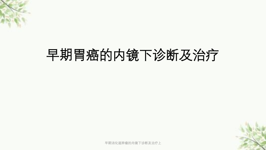 早期消化道肿瘤的内镜下诊断及治疗上ppt课件_第1页