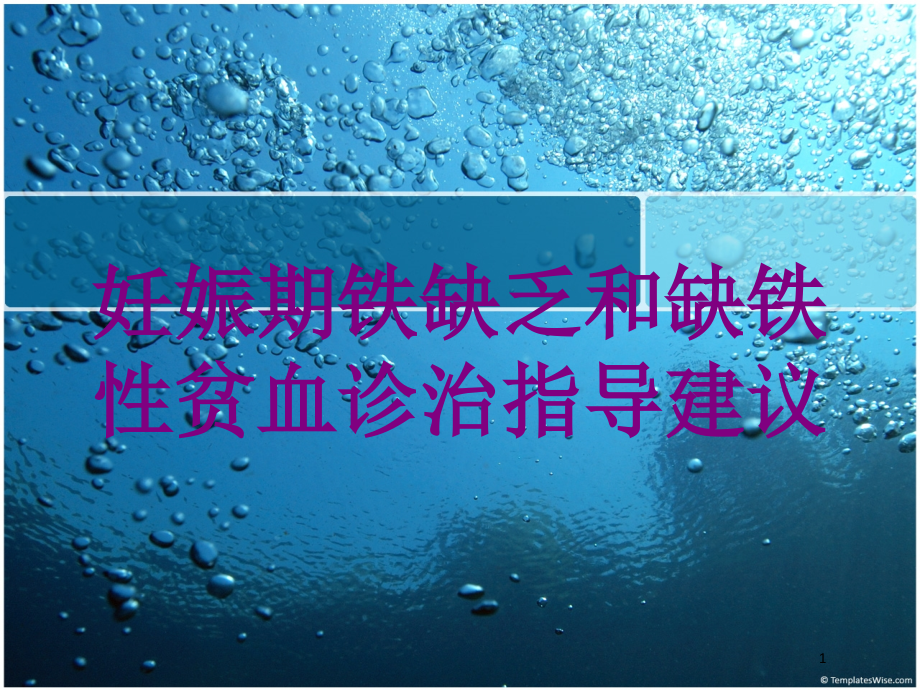 妊娠期铁缺乏和缺铁性贫血诊治指导建议培训ppt课件_第1页