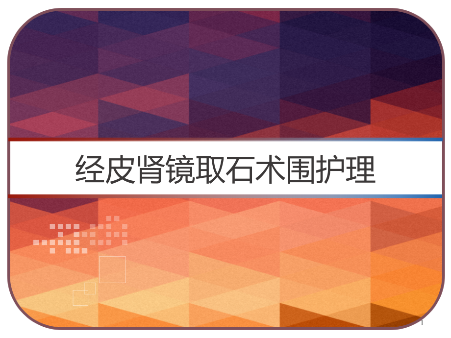 经皮肾镜取石术围护理课件_第1页