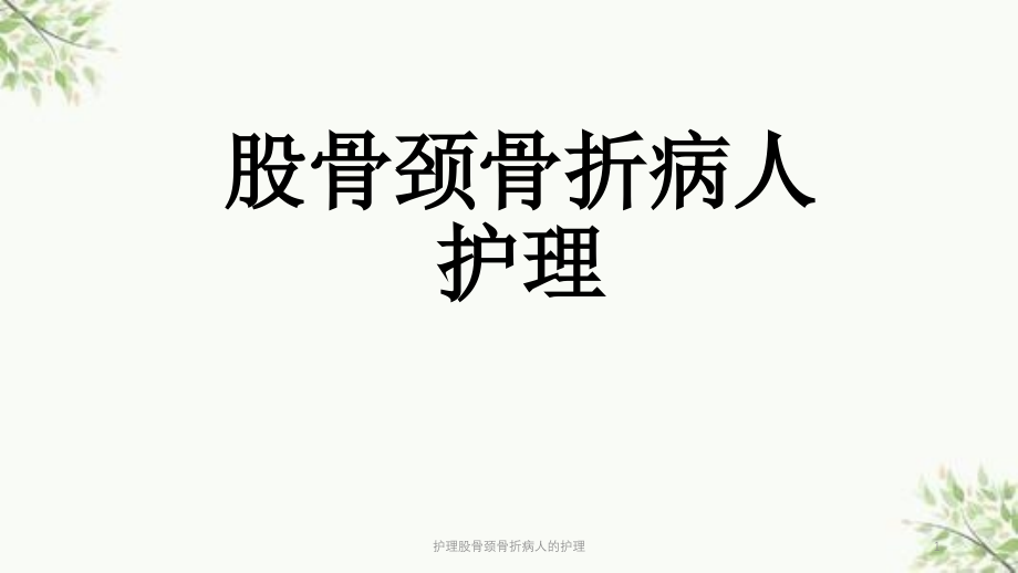 护理股骨颈骨折病人的护理ppt课件_第1页