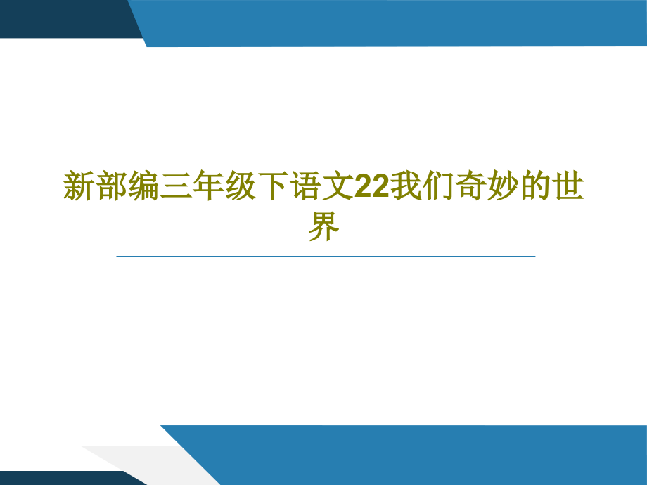 新部编三年级下语文22我们奇妙的世界课件_第1页