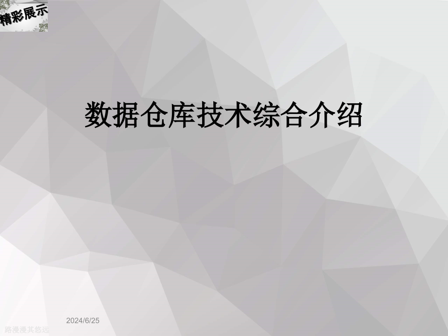 数据仓库技术综合介绍课件_第1页