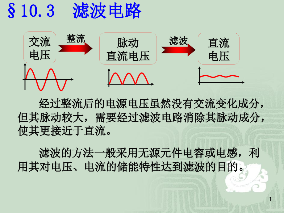 整流滤波电路的设计教材课件_第1页