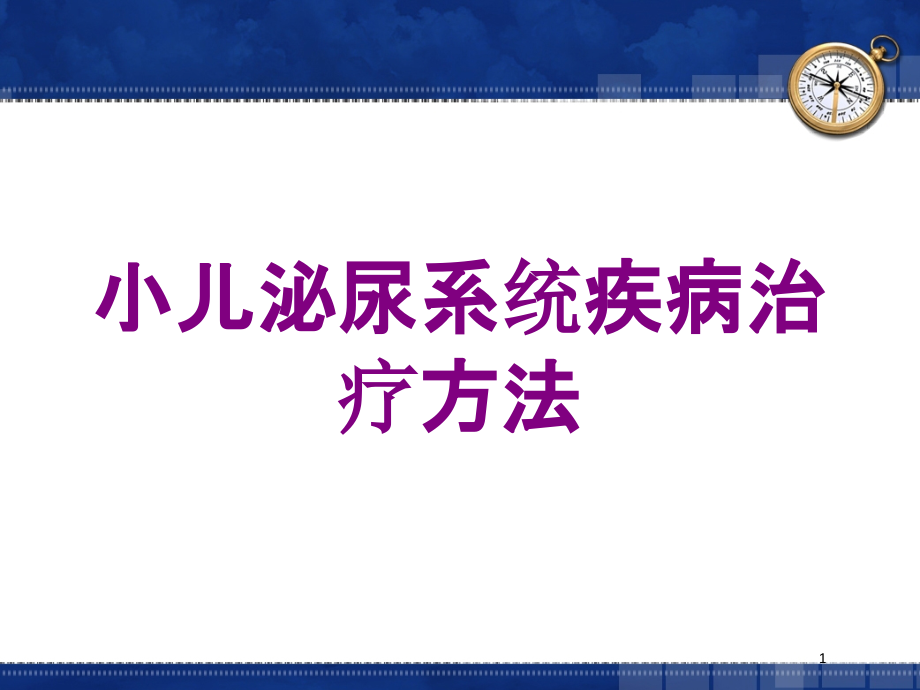 小儿泌尿系统疾病治疗方法培训ppt课件_第1页