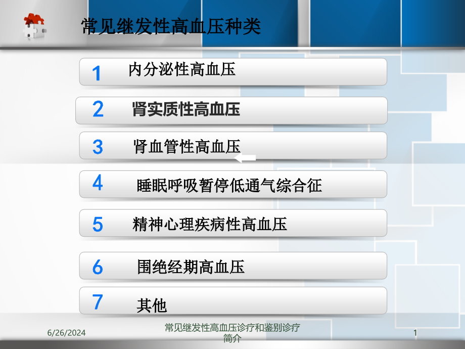 常见继发性高血压诊疗和鉴别诊疗简介ppt课件_第1页