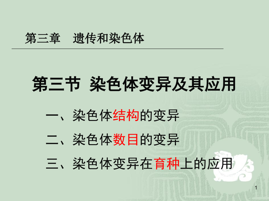 染色体变异及其应用课件演示文稿_第1页