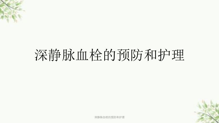 深静脉血栓的预防和护理ppt课件_第1页