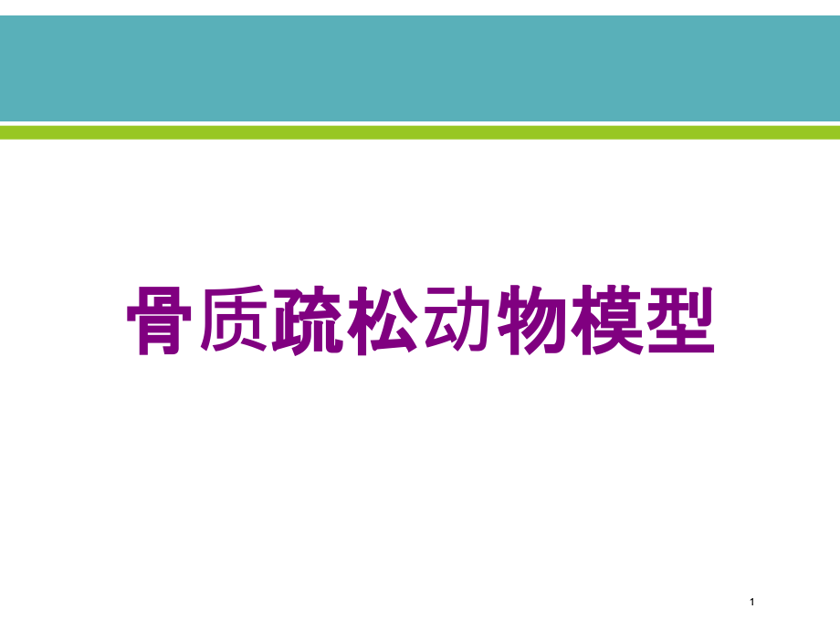 骨质疏松动物模型培训ppt课件_第1页