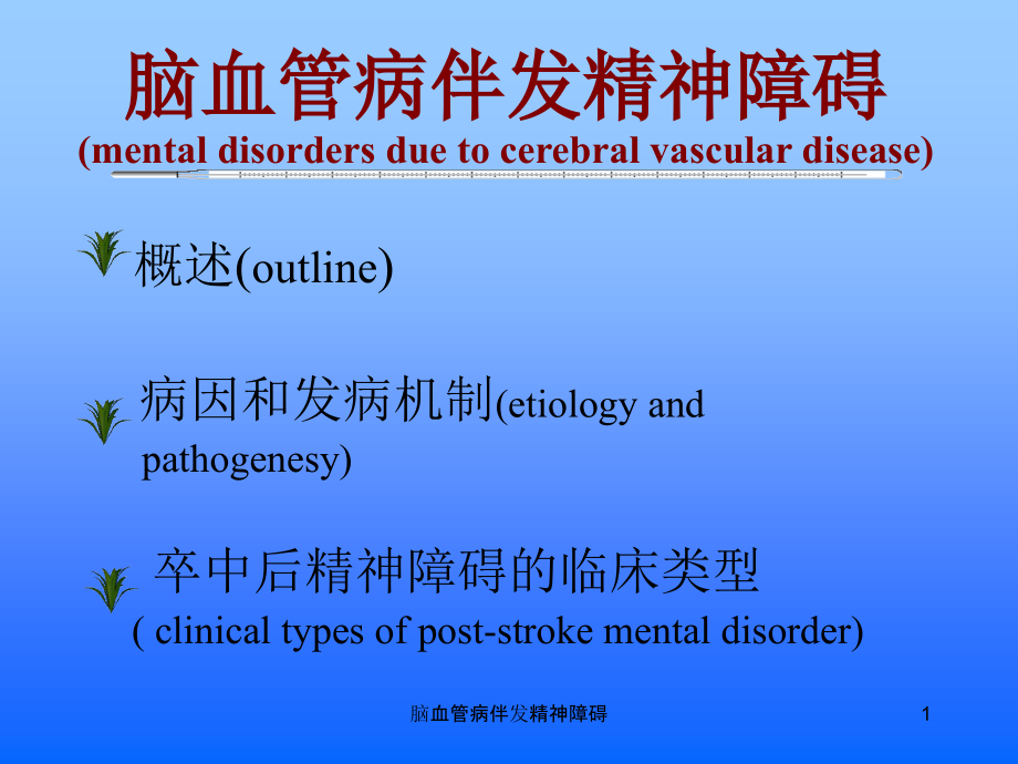 脑血管病伴发精神障碍ppt课件_第1页