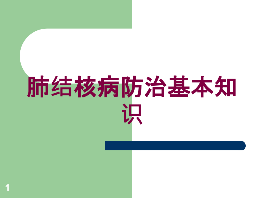 肺结核病防治基本知识培训ppt课件_第1页