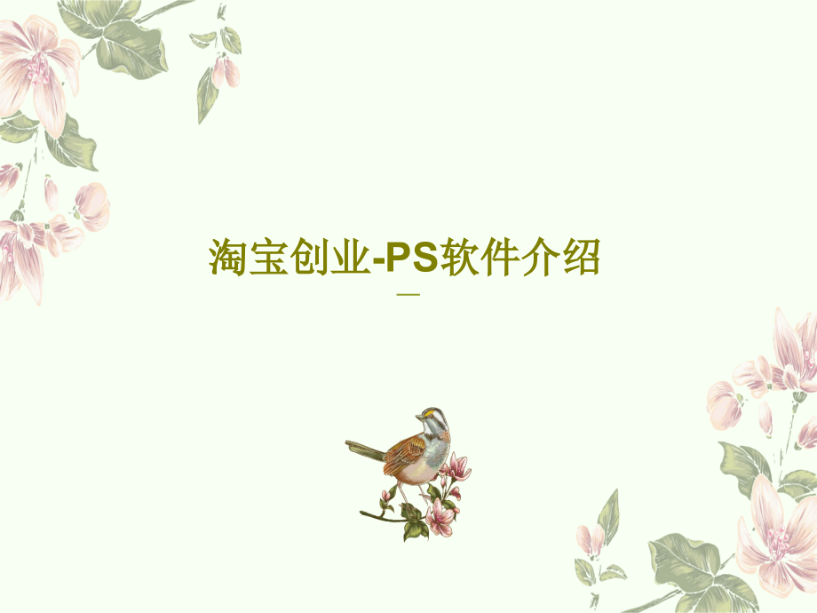 淘宝创业-PS软件介绍教学课件_第1页