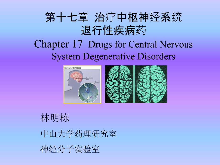 治疗中枢神经系统退行性疾病药课件_第1页