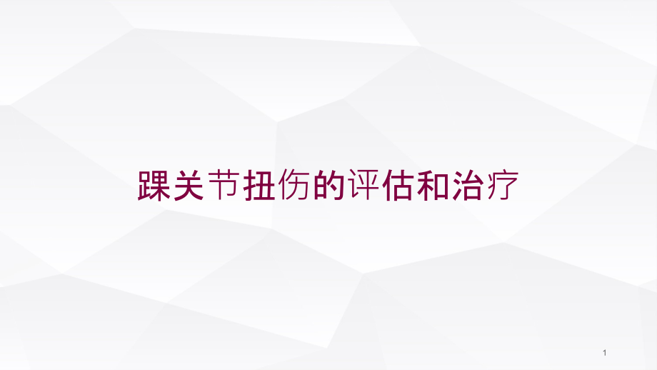 踝关节扭伤的评估和治疗培训ppt课件_第1页