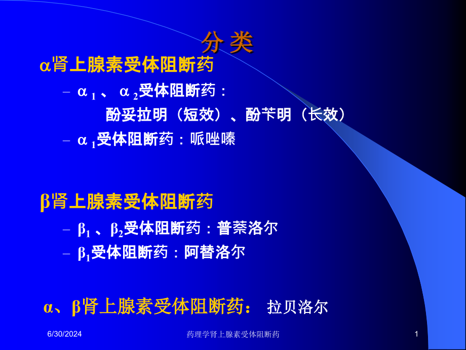 药理学肾上腺素受体阻断药培训ppt课件_第1页