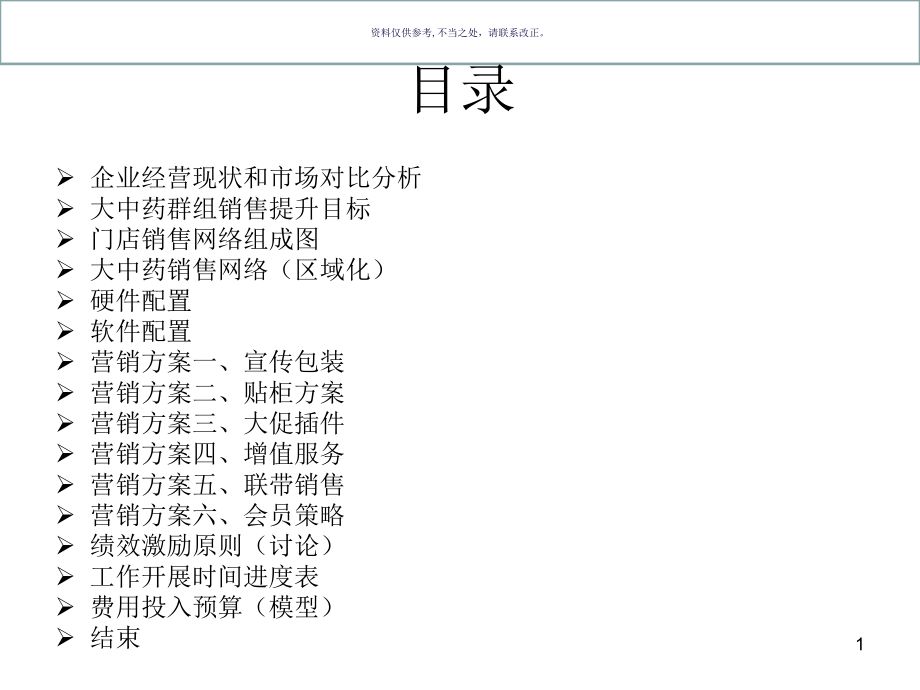 药房大中药项目市场营销方案课件_第1页