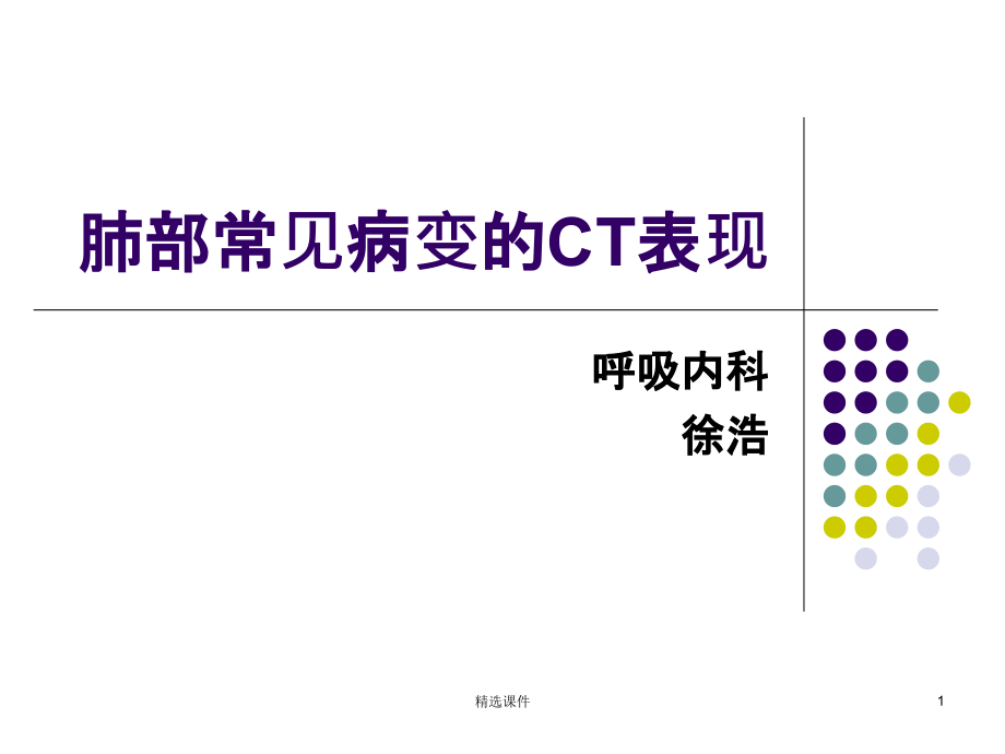 肺部常见病变的CT表现课件_第1页