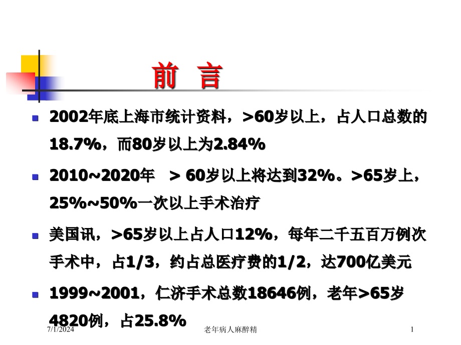 老年病人麻醉精培训ppt课件_第1页