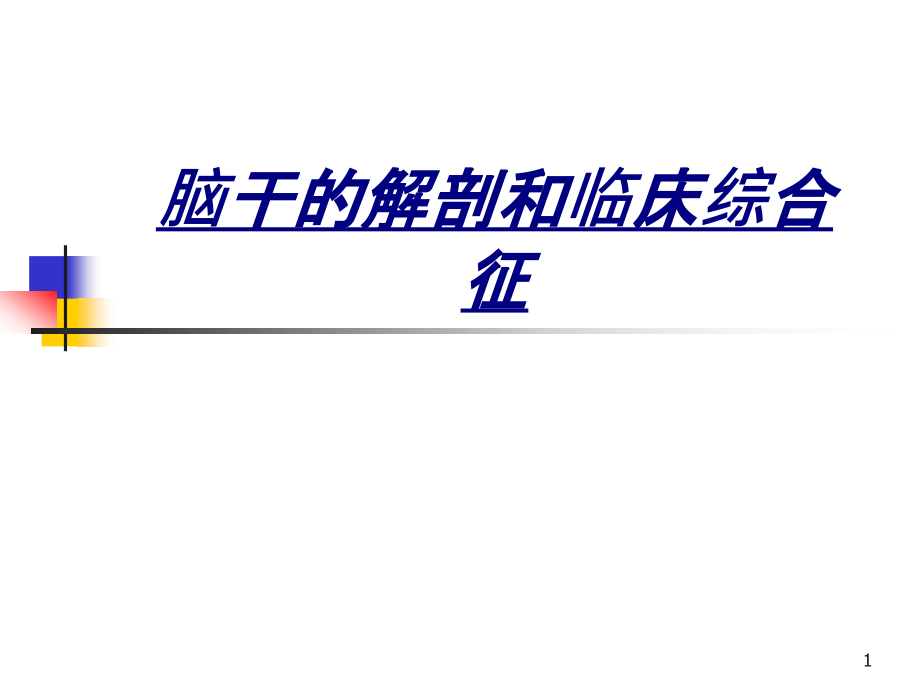 脑干的解剖和临床综合征讲义课件_第1页