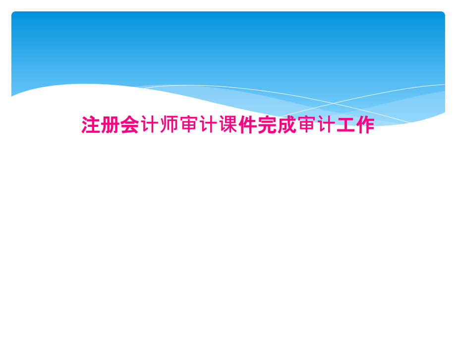 注册会计师审计课件完成审计工作_第1页