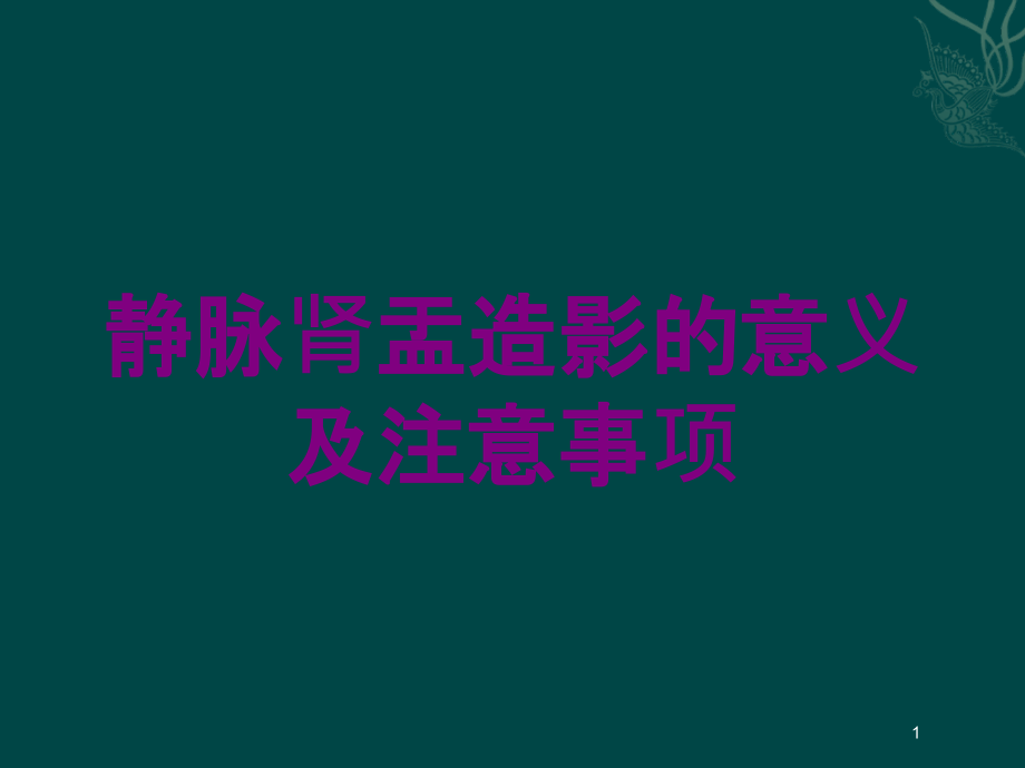 静脉肾盂造影的意义及注意事项培训ppt课件_第1页