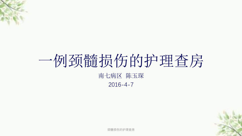 颈髓损伤的护理查房ppt课件_第1页