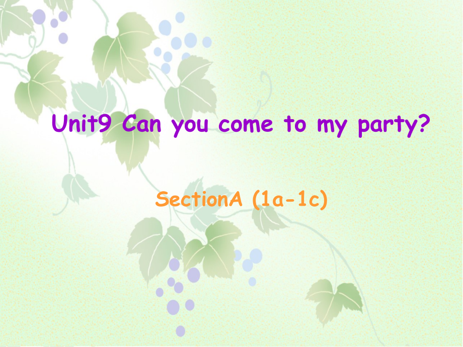 unit9CanyoucometomypartySectionA(1a-1c)课件_第1页