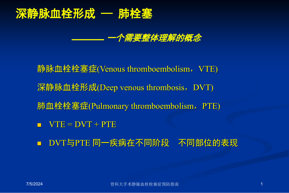 骨科大手术静脉血栓栓塞症预防指南培训ppt课件_第1页