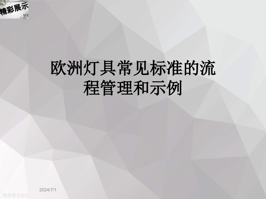 欧洲灯具常见标准的流程管理和示例课件_第1页