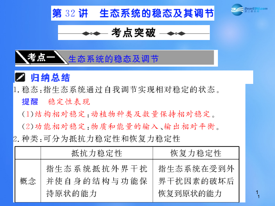 浙江省高考生物一轮复习-生态系统的稳态及其调节复习课件-浙科版3_第1页