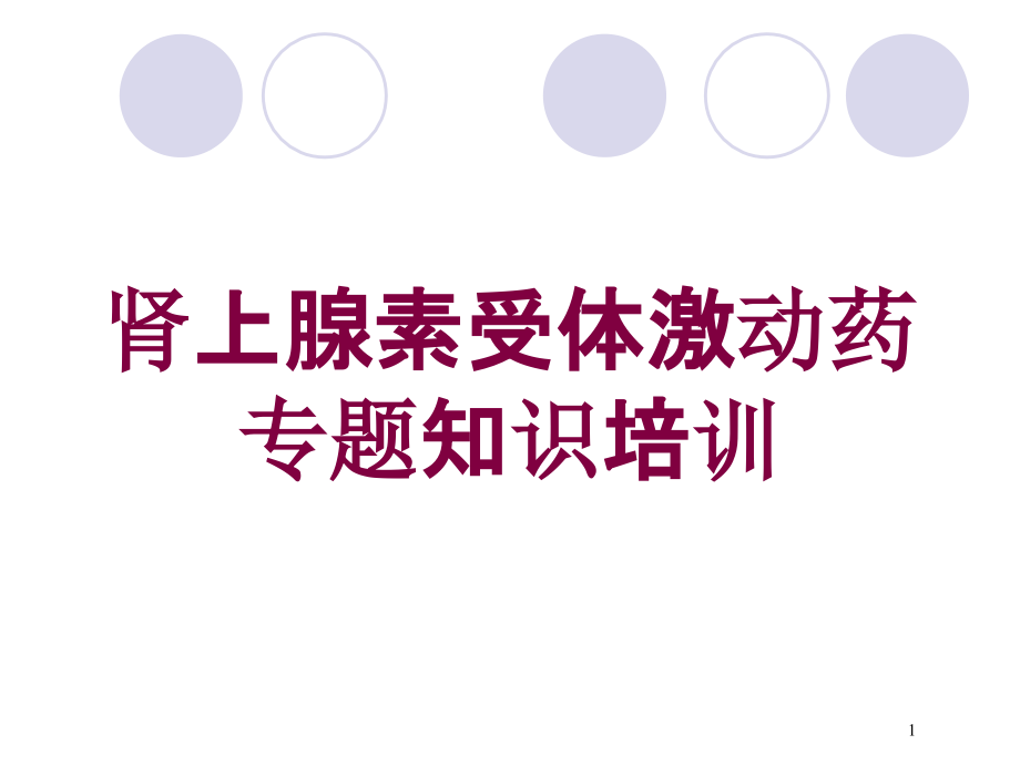 肾上腺素受体激动药专题知识培训培训ppt课件_第1页