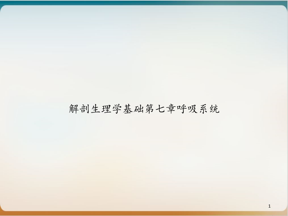 解剖生理学基础第七章呼吸系统培训课件_第1页